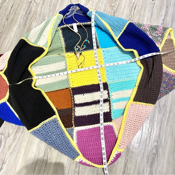 Artisan Patchwork boho cocoon kimono cover up w shabby chic granny cabin vibe - Picture 10 of 10